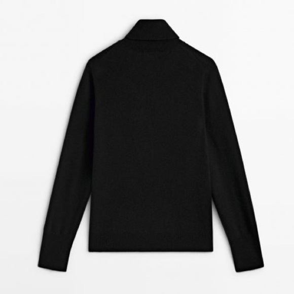 NWT. Massimo Dutti Black Wool/Cashmere Blend Sweater with High Neck. Size M. - Picture 5 of 8